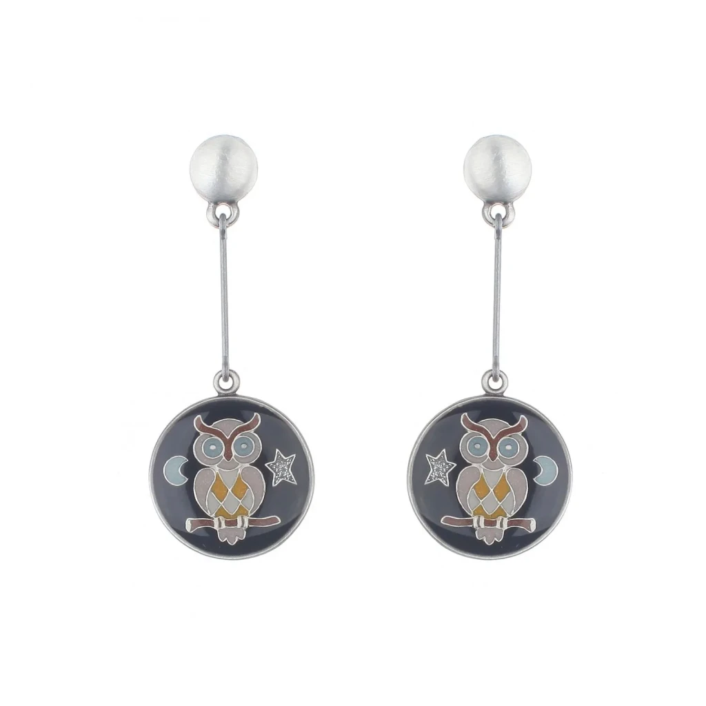 Серьги Clara Bijoux сова A35536.6 TC BW