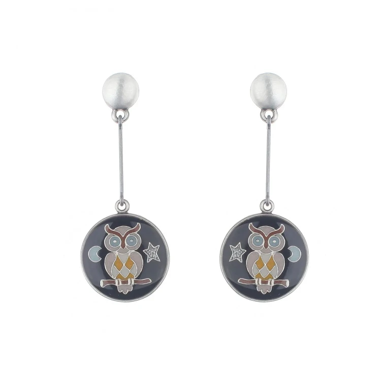 Серьги Clara Bijoux сова A35536.6 TC BW