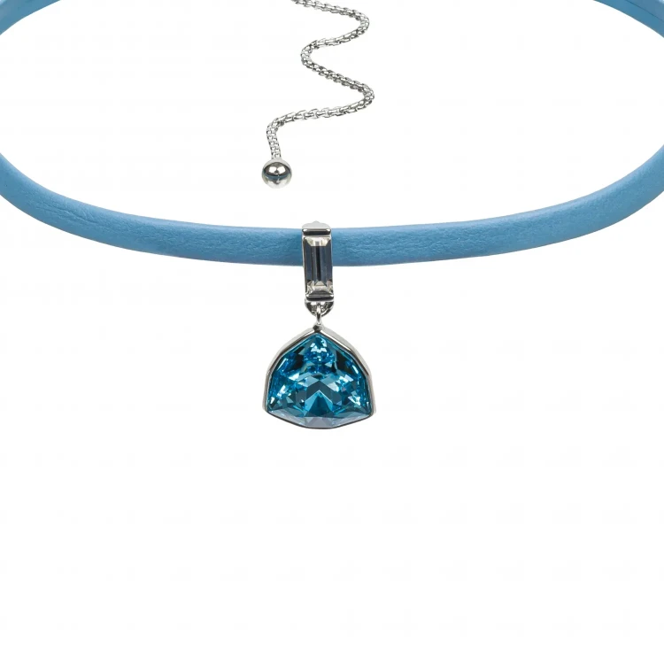 Колье Fiore Luna Aquamarine / Sky Blue Leather B2110SW-N06.22 BL/S