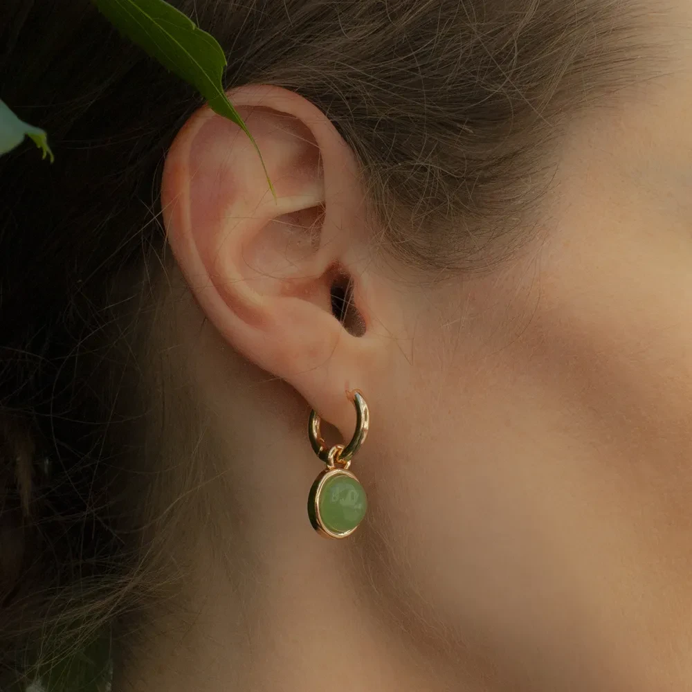 Серьги Fiore Luna GREEN AVENTURINE LE1114 G/G