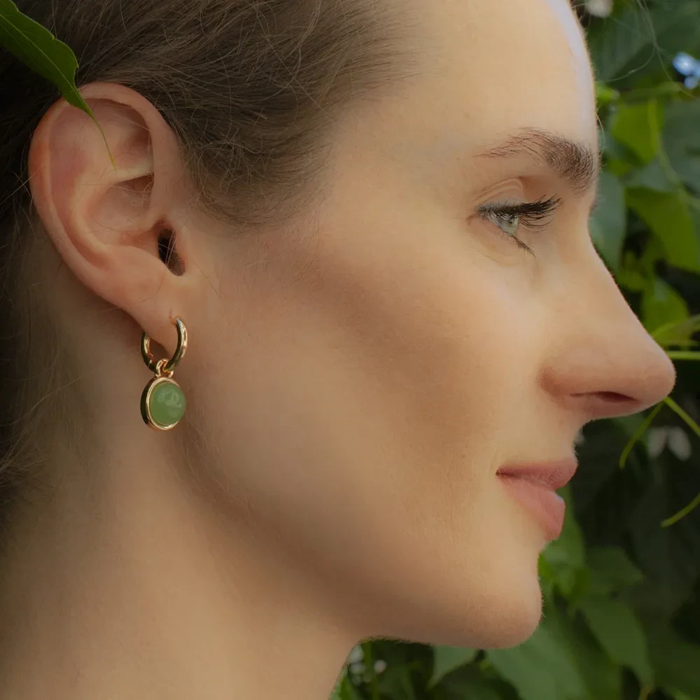 Серьги Fiore Luna GREEN AVENTURINE LE1114 G/G
