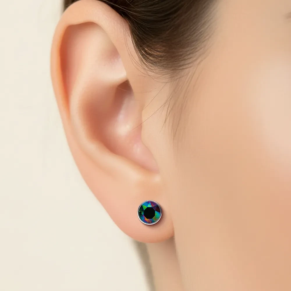 Пусеты Crystal Rainbow Dark SWE298 CRD S