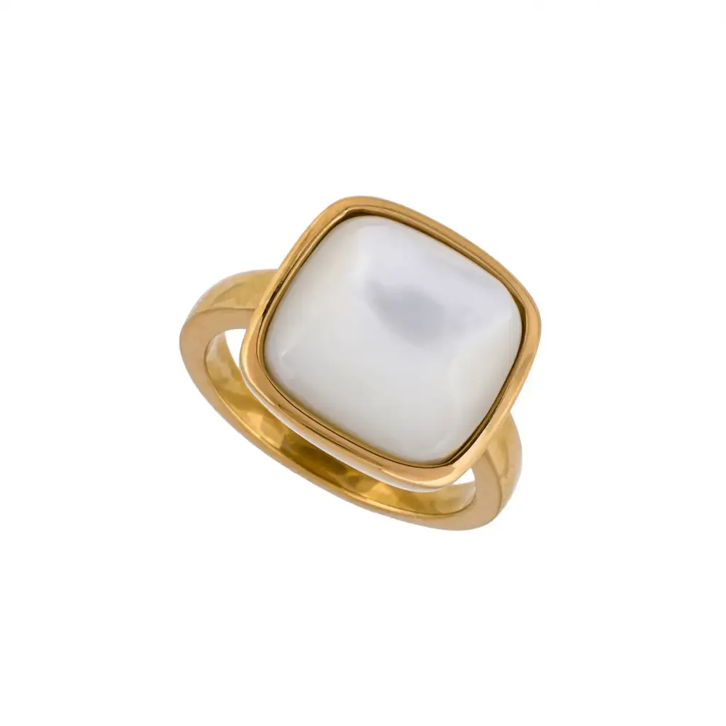 Кольцо Fiore Luna Куб SHELL WHITE KR02914-2/8 BW/G