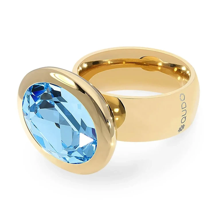 Кольцо Qudo TIVOLA big G aquamarine  17.8 мм 632009/17.8 BL/G