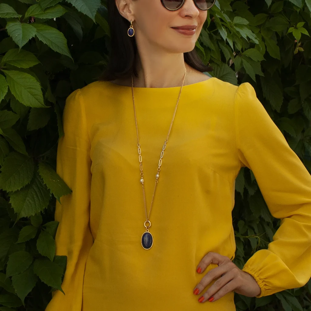 Колье Fiore Luna NATURAL LAPIS LN5152 BL/G