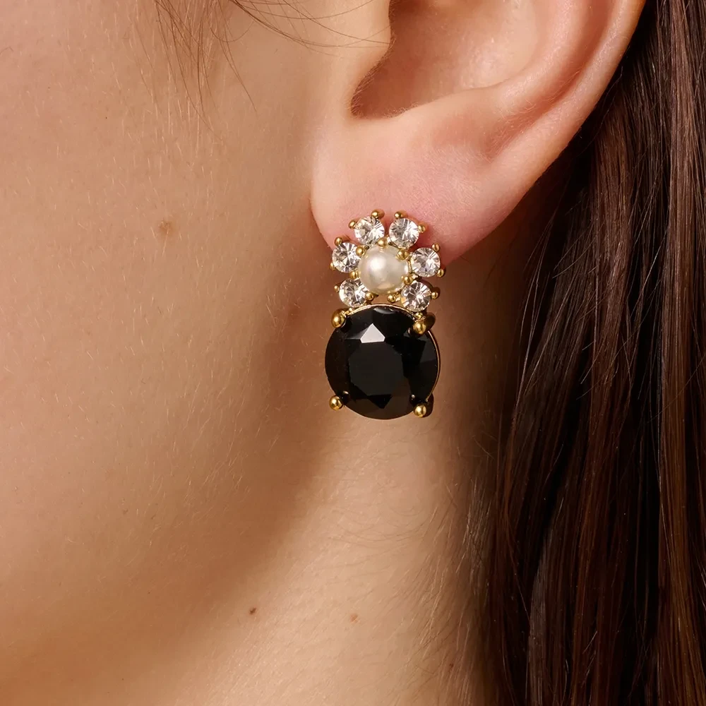 Серьги Dyrberg Kern BECKIA SG BLACK / CRYSTAL 470098