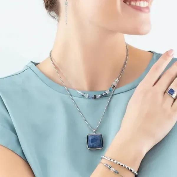 Колье Coeur de Lion Blue-Silver 1201/10-0717