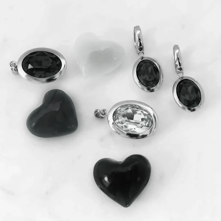 Серьги Qudo Creole TIVOLA small G jet 310534 BW/G