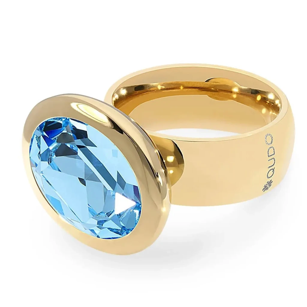 Кольцо Qudo TIVOLA big G aquamarine  19 мм 632011/19 BL/G