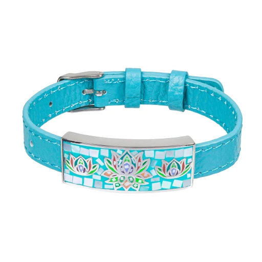 Браслет Fiore Luna на бирюзовом кожанном ремешке CB03596-6A