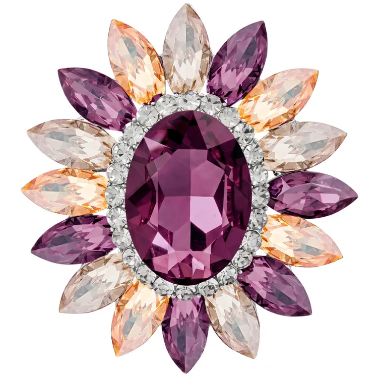 Брошь Sunflower crystal violet BR14649p V/S Fiore Luna