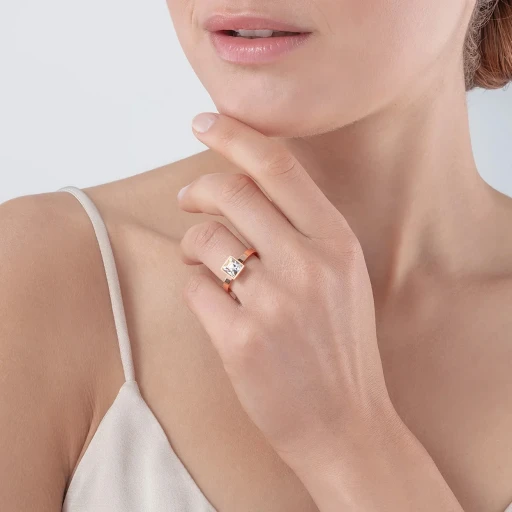 Кольцо Coeur de Lion Brilliant Square Rose Gold 0500/40-1822 56