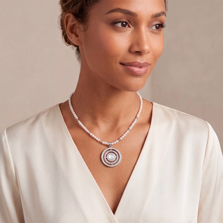Колье Coeur de Lion White-Silver 2063/10-1417