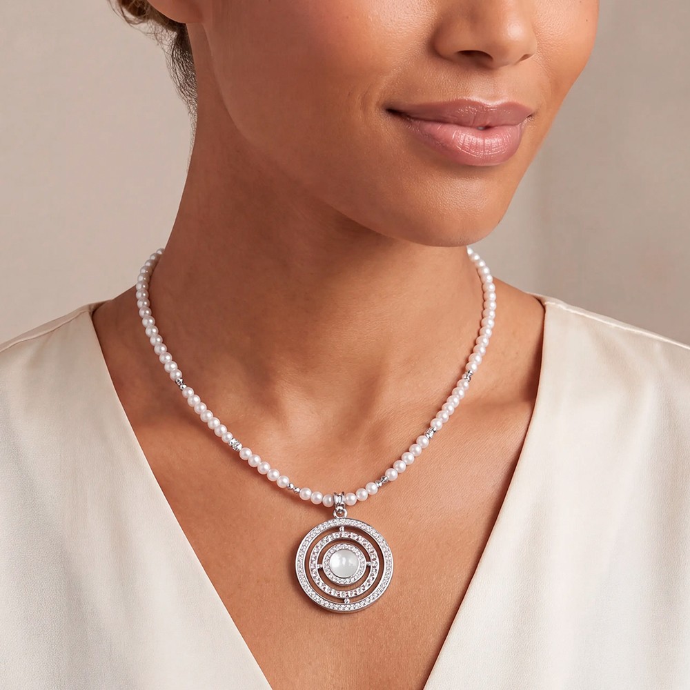 Колье Coeur de Lion White-Silver 2063/10-1417