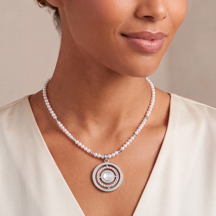 Колье Coeur de Lion White-Silver 2063/10-1417