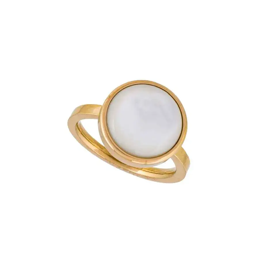 Кольцо Fiore Luna Сфера SHELL WHITE KR02913-2/7 BW/G