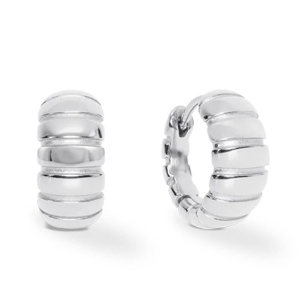 Серьги Coeur de Lion Hoop 14мм Silver 0155/23-1700