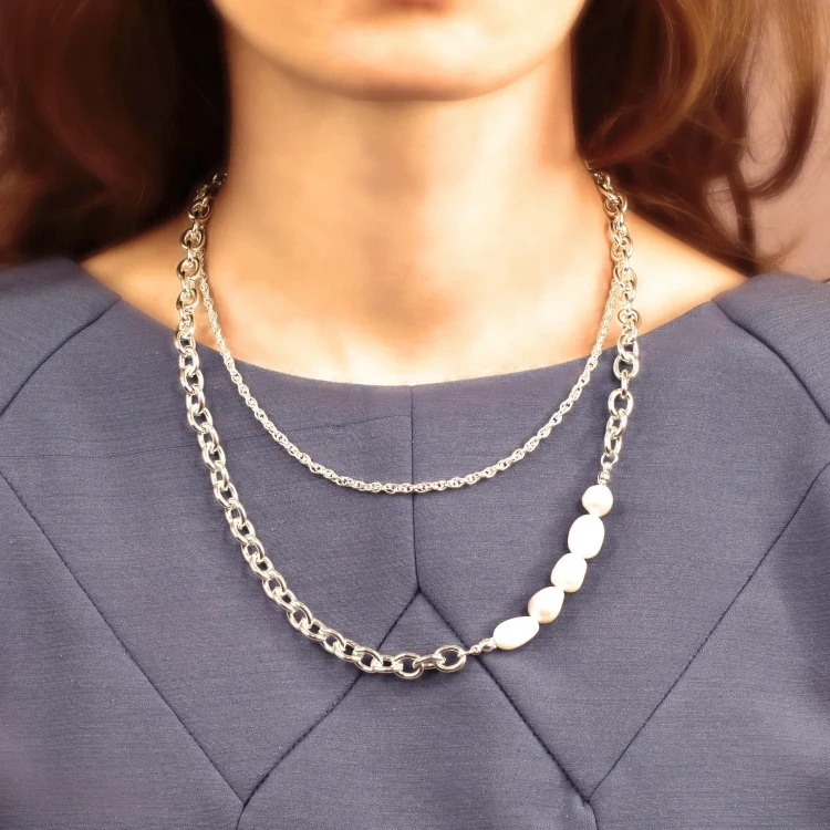Колье Fiora Luna Bella Pearle Сarabiner BL1010/MP S