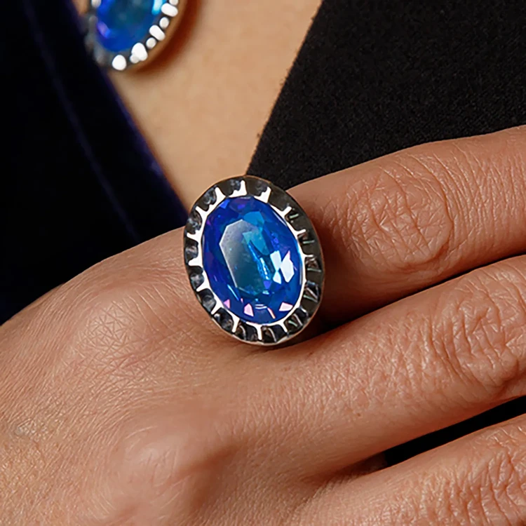 Кольцо Qudo TIVOLA UNICA big (S/P) Royal blue delite 56 688151