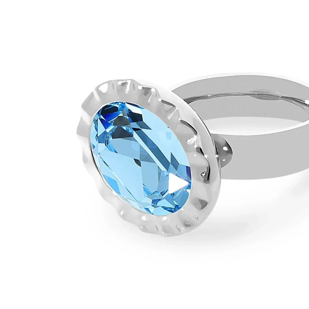 Кольцо Qudo TIVOLA UNICA big (S/P) Aquamarine 54 686503
