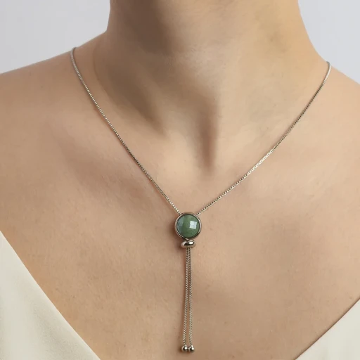 Колье Possebon pearl green quartz B1653.16 G/S