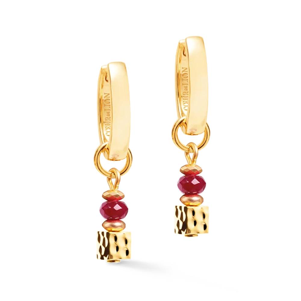 Серьги Coeur de Lion Hoop Red-Gold 3049/21-0316